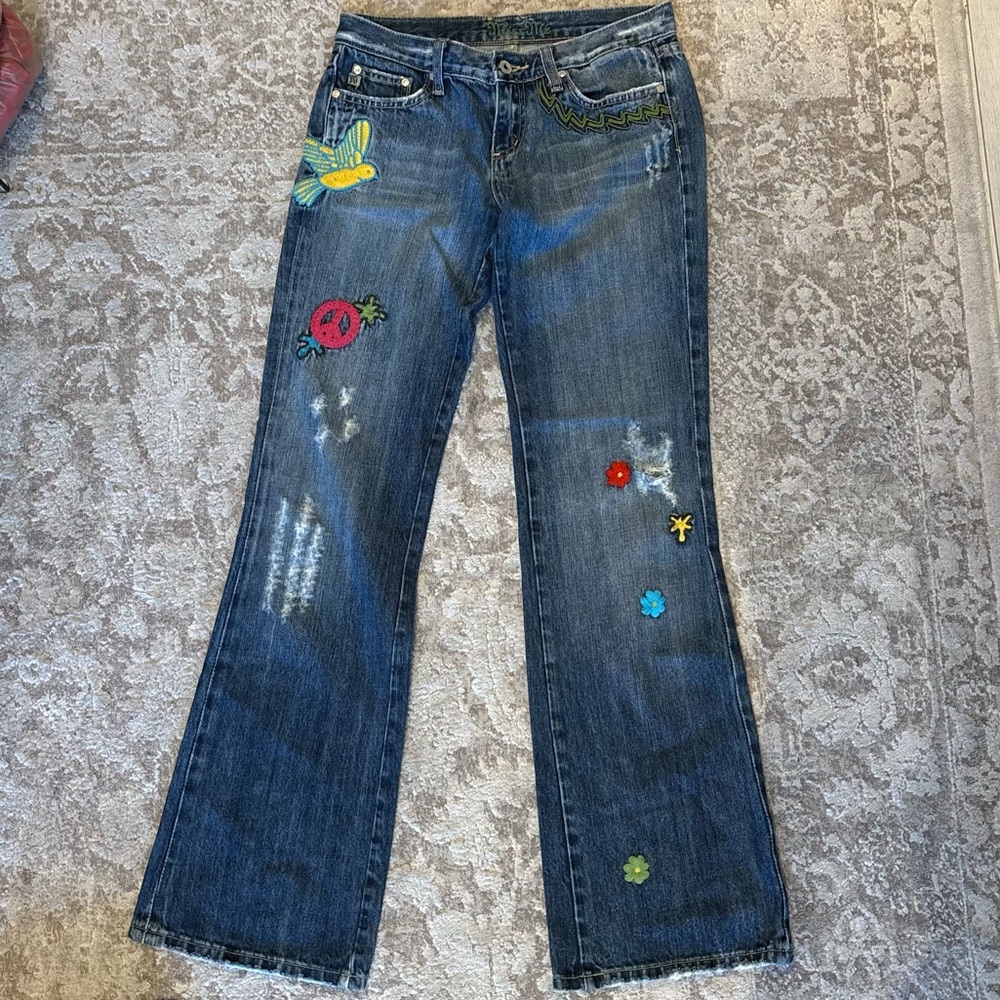 Embroidered Blue Jeans